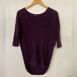 Express | V-neck sweater 3/4 sleeve | Metallic sparkles | Size XS
